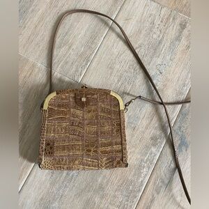 Vintage Brown IRV Crocodile Women's evening Bag